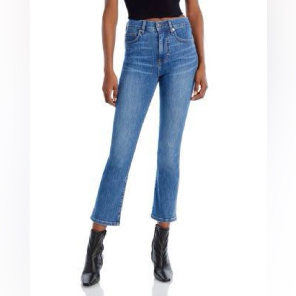 Veronica Beard Carly Kick Flare High Rise Crop Jean in Sierra Wash - Size 27